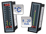 Bargraphanzeigen fr Temperatur, Normsignale, Prozessignale