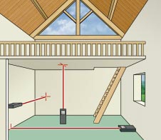 Der Lasermeter berechnet Fl�che und Volumen