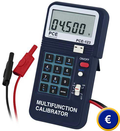Temperatursimulator, Prozesskalibrator und Sollwertgeber PCE-123