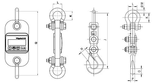 Zugmesslasche TZL mit Sch�kel / Haken