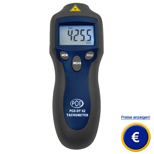 Hier geht es zum optischen Drehzahlmesser PCE-DT62.