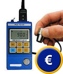 Das Glasstärkenmessgerät PCE-TG120 zur Messung von Glasstärke aber auch Metalle und Kunststoffe
