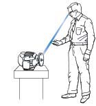 Ergonomisch g�nstige Bauform des Laser-Handtachometers PCE-155