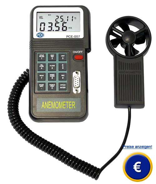 Anemometer mit Speicher PCE-007