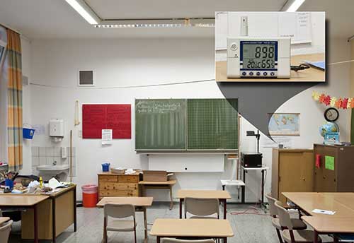 Der CO2-Messer PCE-AC 1000 bei der �berwachung in einem Schule?