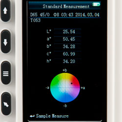 Start-Bildschirm der Colorimeter PCE-CSM 2 und PCE-CSM 4