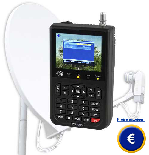 Mobiler Sat-Finder mit grossem Farb LC-Display