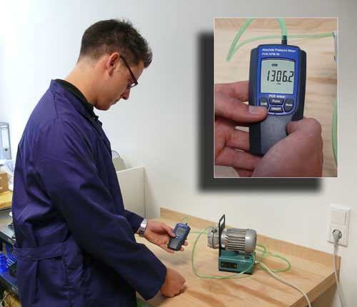 Der Druckmesser im Einsatz