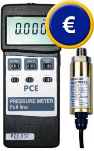 Hochbereichs - Druckmessgerät PCE-932 mit externem Drucksensor