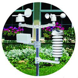 Wettermast der Funkwetterstation mit Sensoren