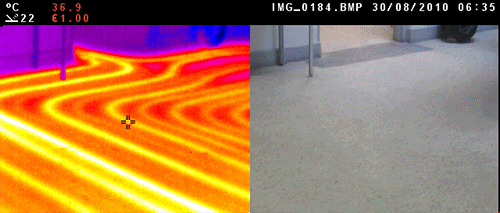 Anwendungsbeispiel der Geb�udethermografie Kamera PCE-TC 3D.