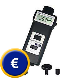 Der Handtachometer besitzt versch. Kontaktadapter und einen optischen Messteil