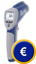 IR - Handpyrometer mit rotem Laserstrahl
