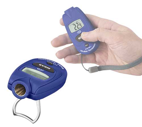 Das Gr�ssenverhltniss vom Handthermometer zu einer Hand.