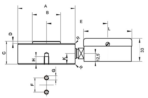 Unser hydraulisches Kraft - Messgerät mit seinen Dimensionen