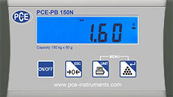 Display der Industriewaage PCE-PB N Serie
