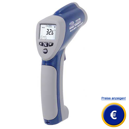 Infrarot-Temperaturmessger�t mit rotem Laserstrahl