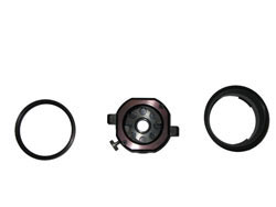 Der Endoskop - Kameraadapter setzt sich aus drei miteinander verschraubbaren Teilen zusammen.