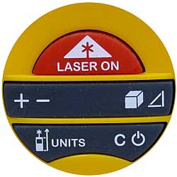 Hier sehen Sie die gro�en Tasten des Laser-Distanzmessger�t Prexiso X2
