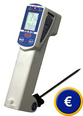 Lebensmittel-Thermometer für Oberflächen- und Kerntemperatur.