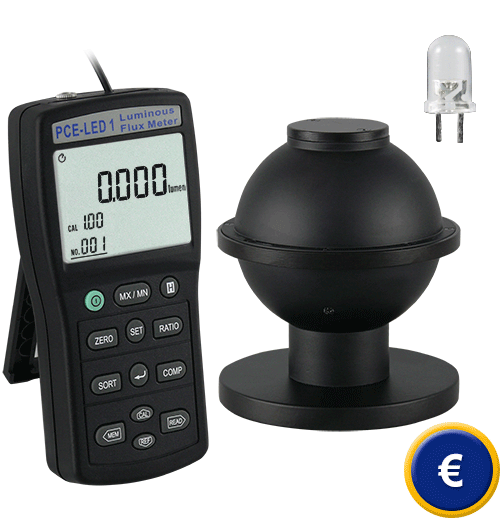 LED-Lichtstrom-Messgert PCE-LED 1 fr einzel oder Serienmessungen.