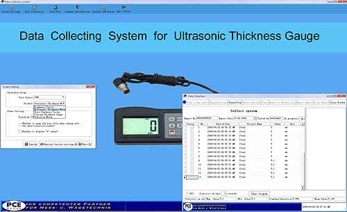 Die optionale Software zum Materialdickenmessgerät PCE-TG 50.