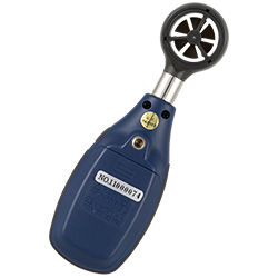 Hier sehen Sie die Rückseite des Mini-Anemometer