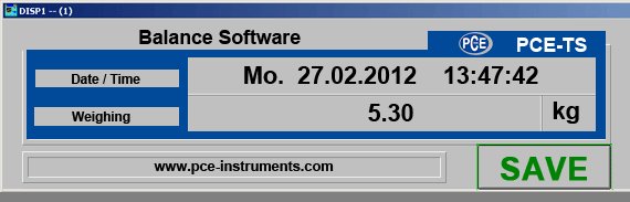 Die optional zur Paketwaage erh�ltliche Software zeigt immer W�gedaten, Datum und Uhrzeit an.