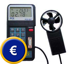 Anemometer mit separatem Fl�gelrad, Speicher, Schnittstelle und Software