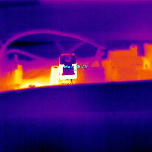 Hier sehen Sie die Aufnahme in iron mit der Wärmebildkamera PCE-TC 34