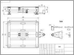 Technische zeichnung der PCE-EP P2 Plattformwaage mit 500x600 mm Plattform