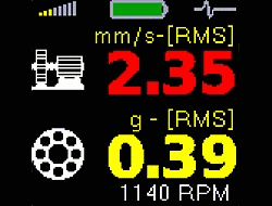 Der Schwingungsanalysator PCE-VT 250 ist mit seinem vielseitigen Display ein wahres Multitalent in der Maschinendiagnose
