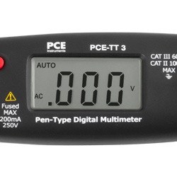 Display des Stift-Multimeters PCE-TT 3