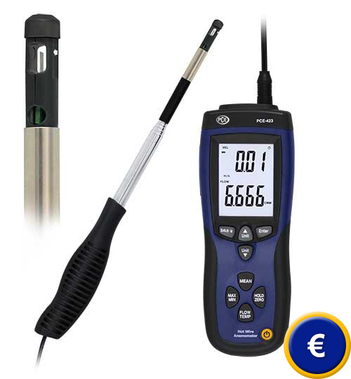 Thermo - Anemometer f�r kleine Luftgeschwindigkeiten und externer Sonde