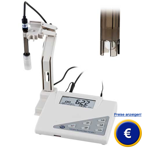 Tisch-pH-Meter PCE-BPH 1 fr Applikationen in Laboratorien mit Elektrodenhalter