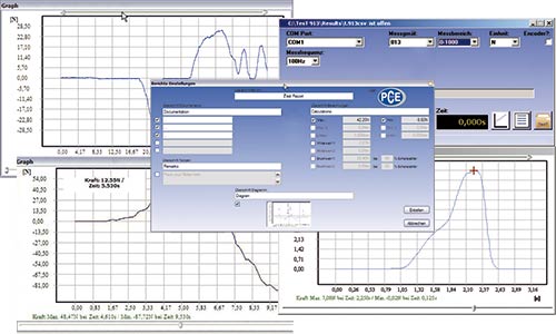 Software zur graphischen Anzeige von Echtzeit-Messdatenfr das Universal Drehmoment-Messgert PCE-MMT E