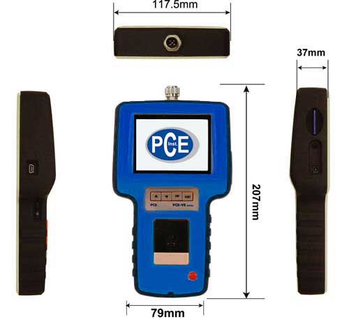 Skizze der Abmessungen vom Videoscope
