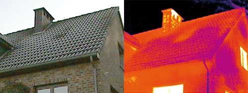 Kontrolle der Wrmedmmung im Dachbereich mit einer Flir Wrmebidkamera der Ebx-Serie