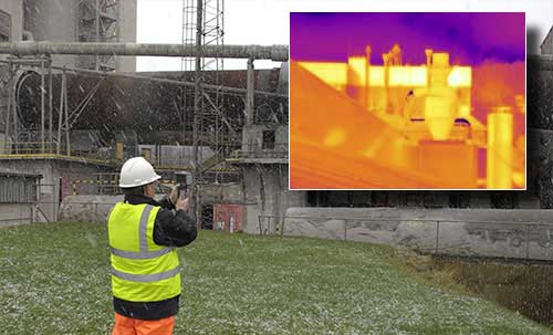 Die W�rmebildkamera bei der �berpr�fung von Industrieanlagen.