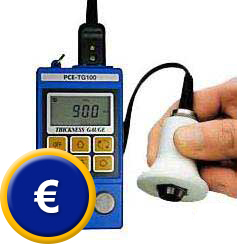 Das Wanddickenmessger�t PCE-TG110 zur Messung an Oberfl�chen mit bis zu 400 �C.
