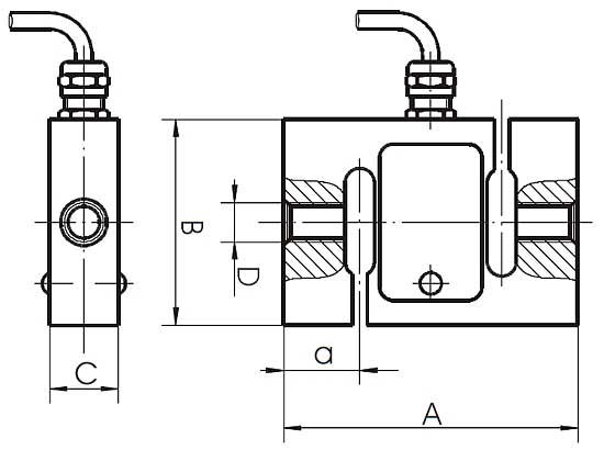 Abma�e des Hochbereichs - Kraftmessger�t EF-AE-S-Serie 