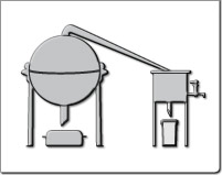 Destilliertechnik bei der Herstellung von Kosumgütern