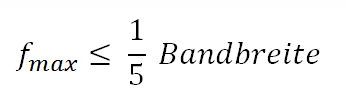 Oszilloskope - Formel der max Frequenz in Abhnigkeit der Bandbreite