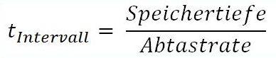 Oszilloskope - Formel der Intervallzeit zwischen zwei Abtastungen