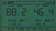 Displayanzeige vom Lrmpegelmessgert CR-260