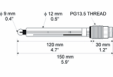 Prinzipskizze der pH-Elektroden vom Typ HI 1090T