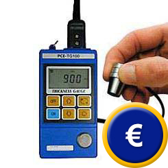Das Dicke-Messgerät PCE-TG130 zur Messung von Materialien mit hoher Dämpfung.
