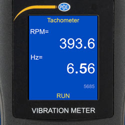 Drehzahlanzeige beim Vibrationsmesser PCE-VM 22