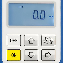 Hier sehen Sie das wanddicken-prüfgerät PCE-TG 110 ohne Messergebnis