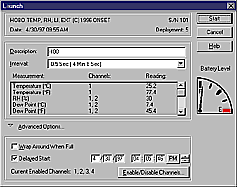 Parametrierung der Logger am Bildschirm